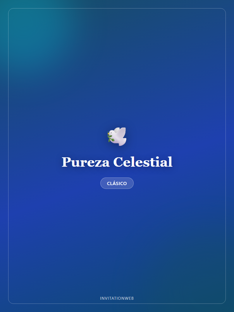 Plantilla de invitación digital Pureza Celestial — bautizo