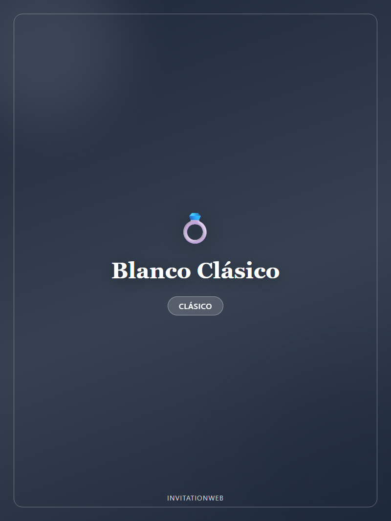 Plantilla de invitación digital Blanco Clásico — boda