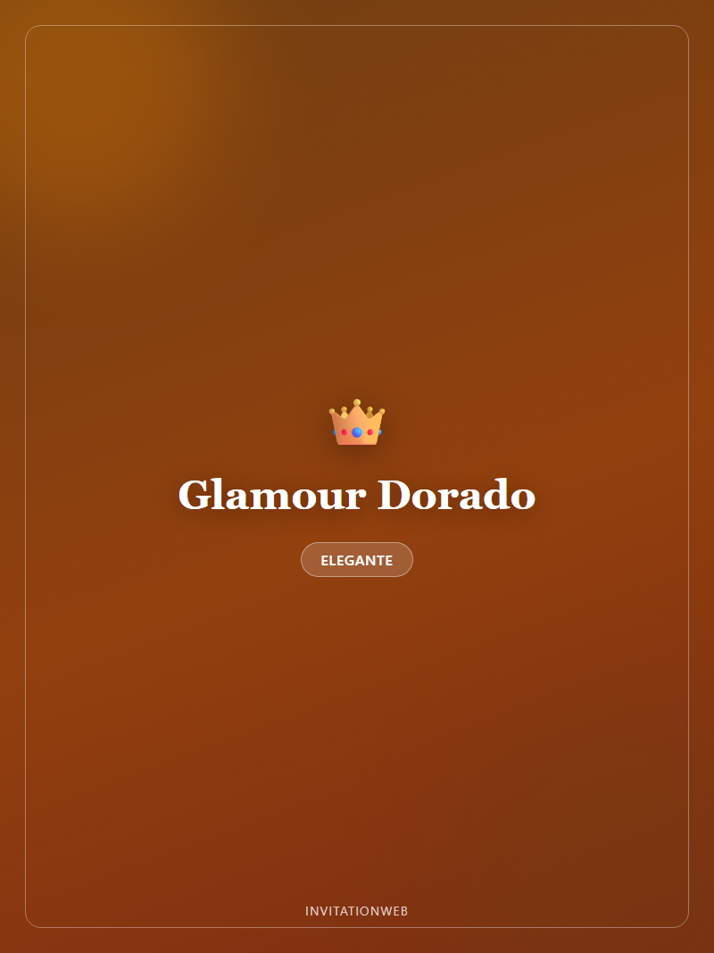 Plantilla de invitación digital Glamour Dorado — XV años