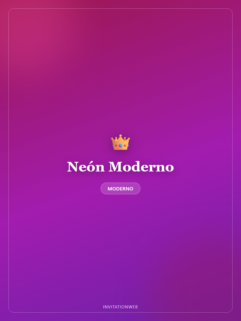 Plantilla de invitación digital Neón Moderno — XV años