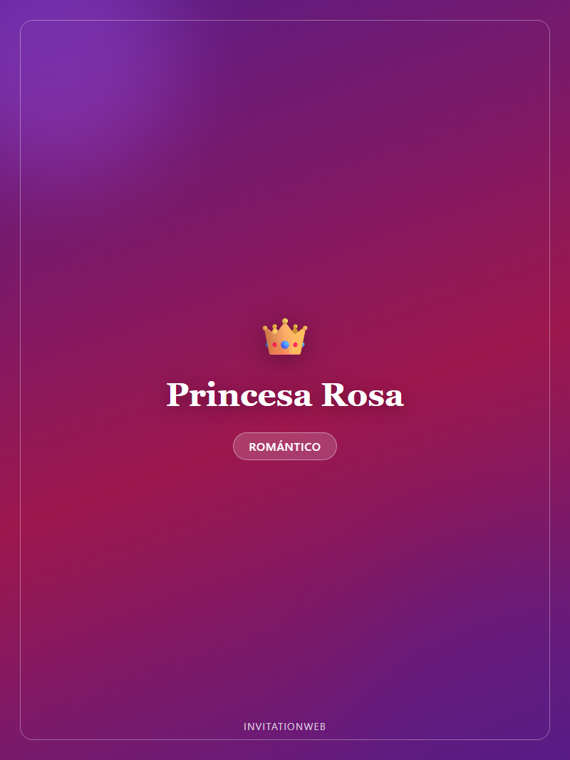 Plantilla de invitación digital Princesa Rosa — XV años