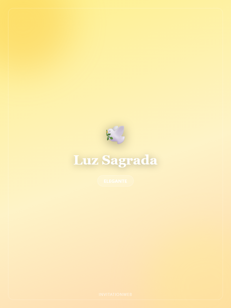 Plantilla de invitación digital Luz Sagrada — bautizo
