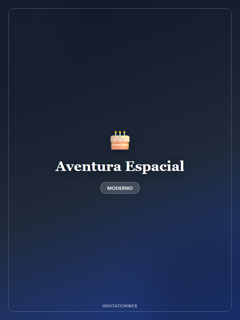 Plantilla de invitación digital Aventura Espacial — cumpleaños